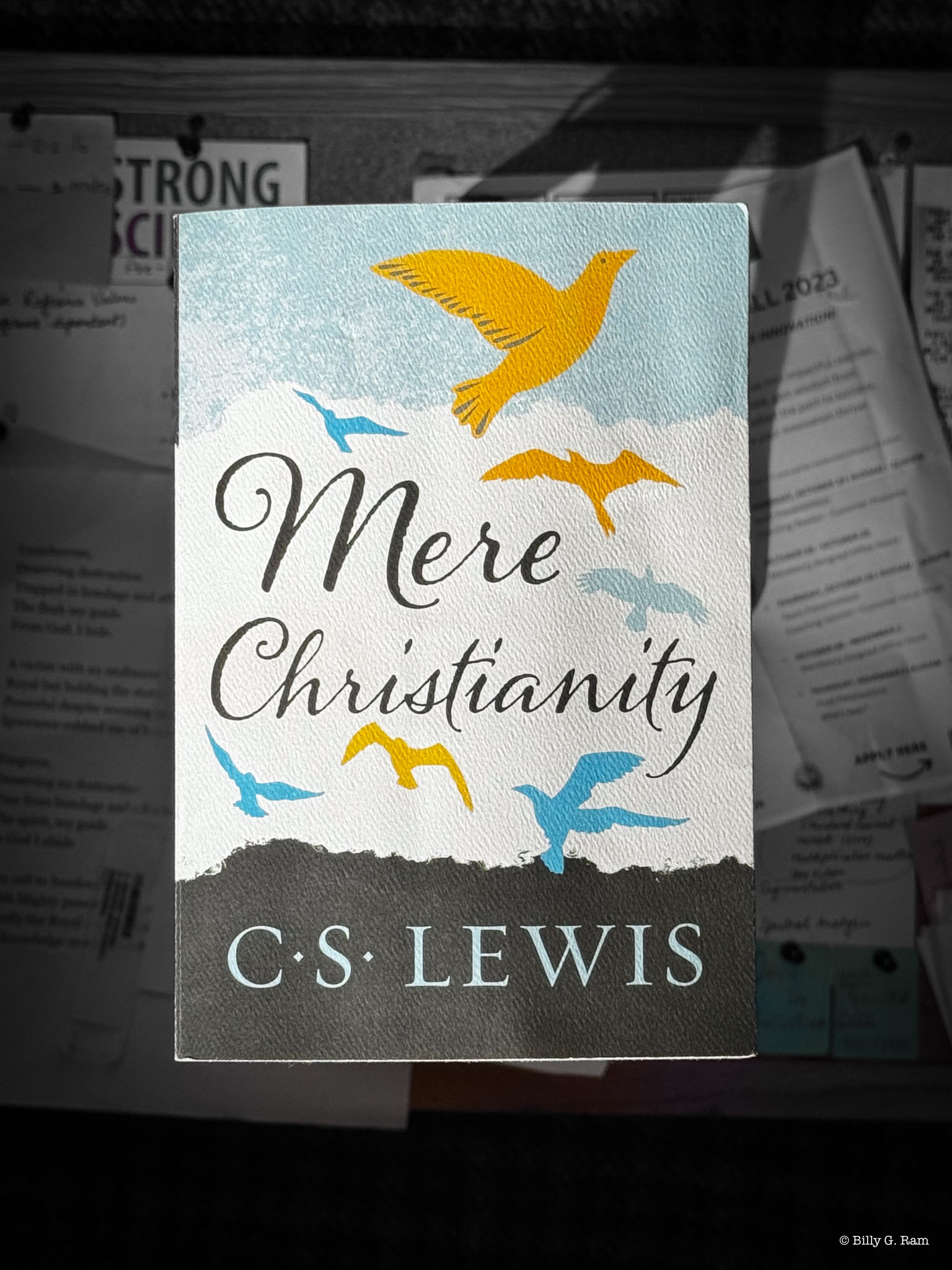 Mere Christianity book cover with a gray background